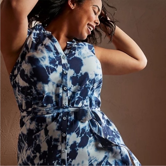 Torrid Tie Dye Challis Button Front Shirt Dress - Picture 1 of 7